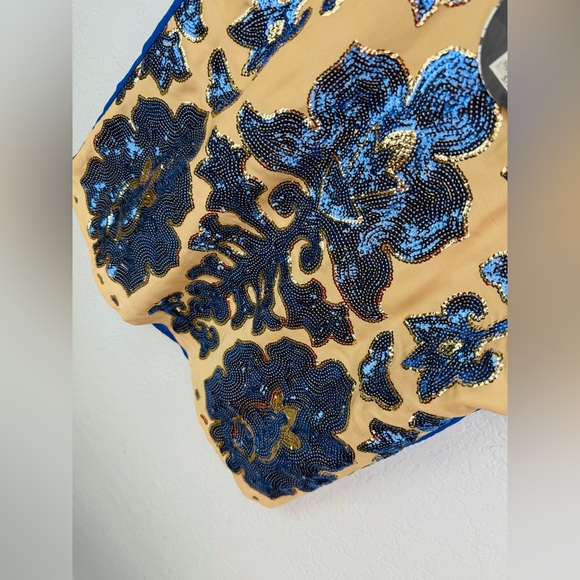 NWT Tracy Reese x Neiman Marcus Target Blue Sequin Top Size Small - Picture 10 of 10